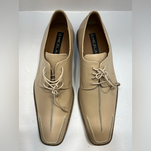 Mezlan Mens Beige Derby Shoes(Made in Spain) Size 12 - Picture 2 of 16